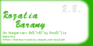 rozalia barany business card